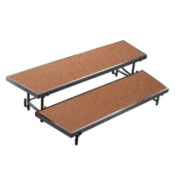 National Public Seating RT2LHB 2-Level Tapered Standing Choral Riser, Hardboard NPS-RT2LHB choral risers, band risers, school risers, straight risers, choir stage risers, tapered riser, 2 tier, 2 level