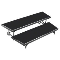 National Public Seating RT2LP 2-Level Tapered Standing Choral Riser, Polydeck NPS-RT2LP choral risers, band risers, school risers, straight risers, choir stage risers, tapered riser, 2 tier, 2 level