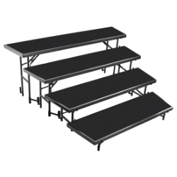 National Public Seating RT4LP 4-Level Tapered Standing Choral Riser, Polydeck NPS-RT4LP choral risers, band risers, school risers, tapered risers, choir stage risers, standing riser, 4 tier, 4 level
