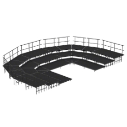 National Public Seating SBRC48P 3-Level Seated Band Riser Set, Polydeck (48