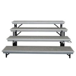 National Public Seating TP72/TPA TransPort 4-Level Straight Standing Choral Riser NPS-TP72/TPA standing risers, band risers, school risers, straight risers, transport risers, trans port risers, choir stage risers