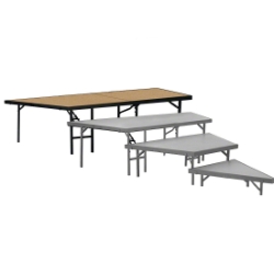 National Public Seating SP4832HB Seated Riser Stage Pie Tier, Hardboard, 32