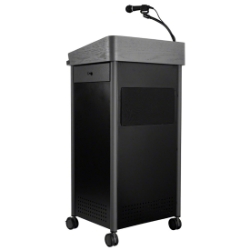 Oklahoma Sound GSL-S Greystone Lectern with Sound OS-GSL-S greystone lectern, presentation, presentation lectern, teaching lectern, multi media cart, lectern with sound, sound lectern, greystone lectern with sound