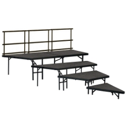 National Public Seating SPST484LC 4-Tier Seated Riser Stage Pie Section, Carpet (48