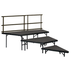 National Public Seating SPST483LC 3-Tier Seated Riser Stage Pie Section, Carpet (48