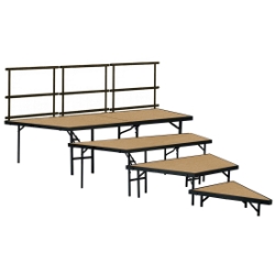 National Public Seating SPST484LHB 4-Tier Seated Riser Stage Pie Section, Hardboard (48