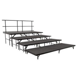National Public Seating SST484LC 4-Level Seated Riser Straight Stage Section, Carpet (48