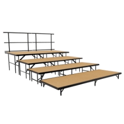National Public Seating SST484LHB 4-Level Straight Seated Riser Set, Hardboard (48