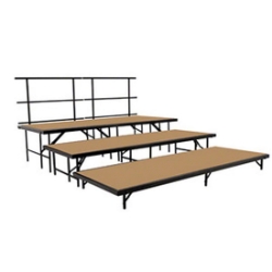 National Public Seating SST483LHB 3-Level Seated Riser Stage Set, Hardboard (48
