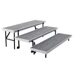National Public Seating TP72 TransPort 3-Level Straight Choral Riser NPS-TP72 choral risers, band risers, school risers, straight risers, transport risers, trans port risers, choir stage risers
