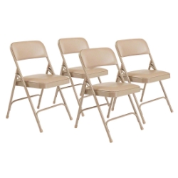 National Public Seating 1201 Vinyl Premium Folding Chair, French Beige (4-pack) NPS-1201 folding chairs, 1200 series, padded chairs, upholstered folding chair