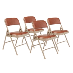 National Public Seating 1203 Vinyl Premium Folding Chair, Honey Brown/Beige (4-pack) NPS-1203 folding chairs, 1200 series, padded chairs, upholstered folding chair