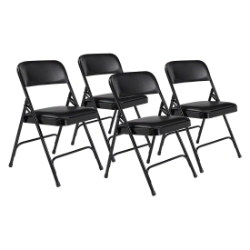 National Public Seating 1210 Vinyl Premium Folding Chair, Caviar Black (4-pack) NPS-1210 folding chairs, 1200 series, padded chairs, upholstered folding chair