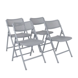 National Public Seating 1412 Airflex Premium Polypropylene Folding Chair, Platinum (4-pack) NPS-1412 folding chairs, 1400 series, plastic chairs, folding chair, polypropylene folding chair, airflex, airflex design