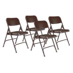 National Public Seating 203 Premium All-Steel Double-Hinge Folding Chair, Brown (4-pack) NPS-203 National Public Seating, NPS 203, NPS 203 folding chair, NPS 200 Series chair, NPS folding chair, steel folding chair, brown folding chair, commercial folding chair, church folding chair, school folding chair, event seating, MAS certified folding chair, ANSI/BIFMA folding chair