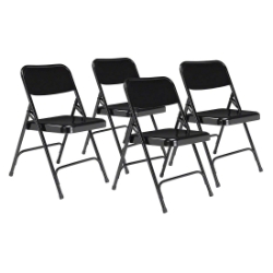 National Public Seating 210 Premium All-Steel Double-Hinge Folding Chair, Black (4-pack) NPS-210 folding chairs, 200 series, nps
