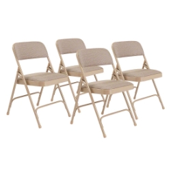 National Public Seating 2201 Fabric Premium Folding Chair, Cafe Beige (4-pack) NPS-2201 folding chairs, 2200 series, padded chairs, upholstered folding chair