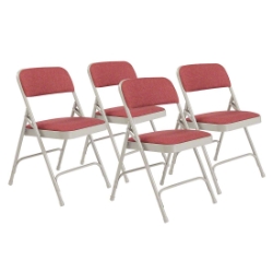National Public Seating 2208 Fabric Premium Folding Chair, Majestic Cabernet (4-pack) NPS-2208 folding chairs, 2200 series, padded chairs, upholstered folding chair
