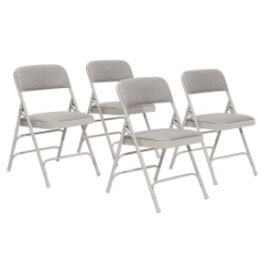 National Public Seating 2302 Fabric Premium Triple Brace Folding Chair, Greystone (4-pack) NPS-2302 folding chairs, 2300 series, padded chairs, upholstered folding chair, 500 lb weight capacity chair, 500 pound weight capacity folding chair
