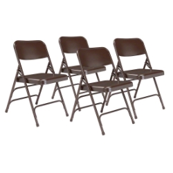 National Public Seating 303 Deluxe All-Steel Triple Brace Folding Chair, Brown (4-pack) NPS-303 folding chairs, 300 series, nps