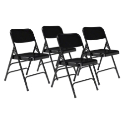 National Public Seating 310 Deluxe All-Steel Triple Brace Folding Chair, Black (4-pack) NPS-310 folding chairs, 300 series, nps, ebony