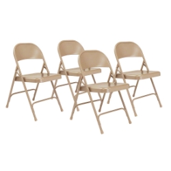 National Public Seating 51 All-Steel Folding Chair, Beige (4-pack) NPS-51 folding chairs, 50 series, metal chairs