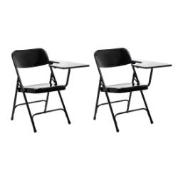National Public Seating 5210L Tablet Arm Folding Chair, Left Arm, Black (2-pack) NPS-5210L folding chairs, nps 5200 series, padded chairs, metal folding chair, tablet arm, steel folding chair