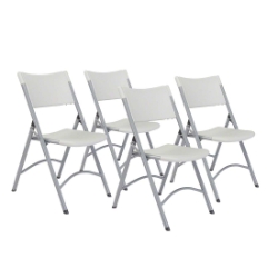 National Public Seating 602 Heavy-Duty Plastic Folding Chair, Speckled Grey (4-pack) NPS-602 folding chairs, 600 series, plastic chairs