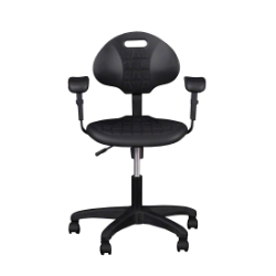 National Public Seating 6716HB-A Black Polyurethane Task Chair with Arms, 16
