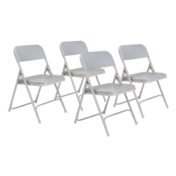 National Public Seating 802 Premium Lightweight Plastic Folding Chair, Grey (4-pack) NPS-802 folding chairs, plastic chairs, lightweight, 802 gray