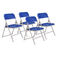 National Public Seating 805 Premium Lightweight Plastic Folding Chair, Blue (4-pack) NPS-805 folding chairs, plastic chairs, lightweight, 805