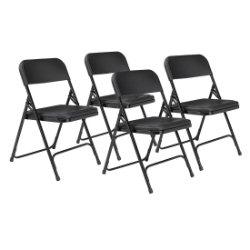 National Public Seating 810 Premium Lightweight Plastic Folding Chair, Black (4-pack) NPS-810 folding chairs, plastic chairs, lightweight, 810