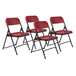 National Public Seating 818 Premium Lightweight Plastic Folding Chair, Burgundy (4-pack) NPS-818 folding chairs, plastic chairs, lightweight, 818 