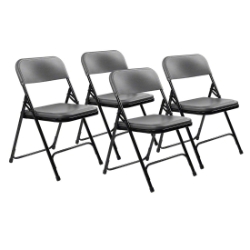 National Public Seating 820 Premium Lightweight Plastic Folding Chair, Charcoal Slate (4-pack) NPS-820 folding chairs, plastic chairs, lightweight, 820