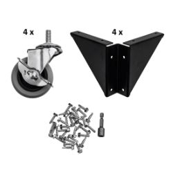 National Public Seating CAST-3 Casters & Gussets for HDT3 Heavy-Duty Steel Frame Table (Set of 4) NPS-CAST-3 table with casters, rectangular utility table, height adjustable utility table, casters, set of 4 casters, science lab table casters