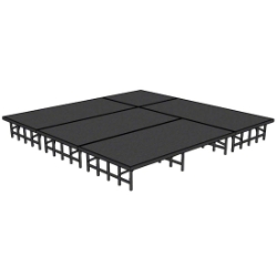 National Public Seating 12'x12' Portable Stage Kit NPS-SD12X12 144x144, 144 x 144, 12x12, 12 x 12 folding stage, carpet stage, hardboard stage, polydeck stage