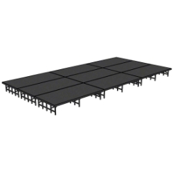National Public Seating 12'x24' Portable Stage Kit NPS-SD12X24 144x288, 288x144, 12x24, 24x12 folding stage, carpet stage, hardboard stage, polydeck stage