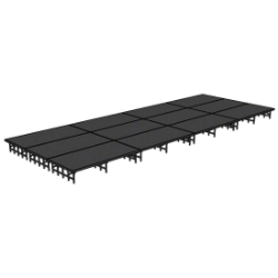 National Public Seating 12'x32' Portable Stage Kit NPS-SD12X32 144x384, 384x144, 12x32, 32x12 folding stage, carpet stage, hardboard stage, polydeck stage