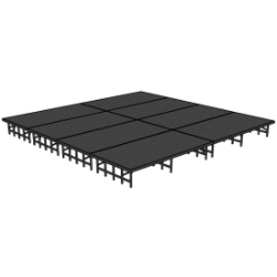 National Public Seating 16'x16' Portable Stage Kit NPS-SD16X16 192x192, 192 x 192, 16x16, 16 x 16 folding stage, carpet stage, hardboard stage, polydeck stage