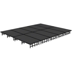 National Public Seating 16'x20' Portable Stage Kit NPS-SD16X20 192x240, 240x192, 16x20, 20x16 folding stage, carpet stage, hardboard stage, polydeck stage