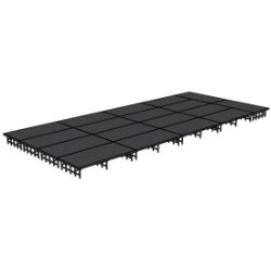 National Public Seating 16'x36' Portable Stage Kit NPS-SD16X36 192x432, 432x192, 16x36, 36x16 folding stage, carpet stage, hardboard stage, polydeck stage