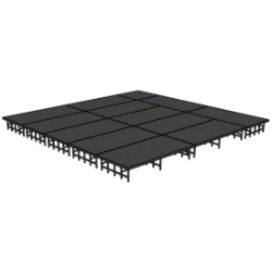 National Public Seating 20'x20' Portable Stage Kit NPS-SD20X20 240x240, 240 x 240, 20x20, 20x20 folding stage, carpet stage, hardboard stage, polydeck stage