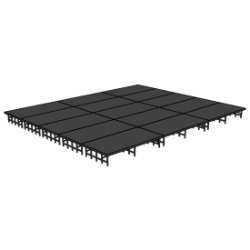 National Public Seating 20'x24' Portable Stage Kit NPS-SD20X24 240x288, 288x240, 20x24, 24x20 folding stage, carpet stage, hardboard stage, polydeck stage