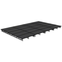 National Public Seating 20'x32' Portable Stage Kit NPS-SD20X32 240x384, 384x240, 20x32, 32x20 folding stage, carpet stage, hardboard stage, polydeck stage