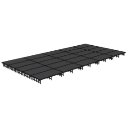 National Public Seating 20'x40' Portable Stage Kit NPS-SD20X40 240x480, 480x240, 20x40, 40x20 folding stage, carpet stage, hardboard stage, polydeck stage