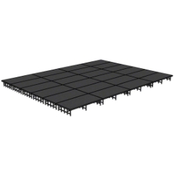 National Public Seating 24'x32' Portable Stage Kit NPS-SD24X32 288x384, 384x288, 24x32, 32x24 folding stage, carpet stage, hardboard stage, polydeck stage