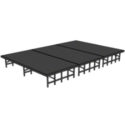 National Public Seating 8'x12' Portable Stage Kit NPS-SD8X12 96x144, 144x96, 8x12, 12x8 folding stage, carpet stage, hardboard stage, polydeck stage