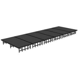 National Public Seating 8'x24' Portable Stage Kit NPS-SD8X24 96x288, 288x96, 8x24, 24x8 folding stage, carpet stage, hardboard stage, polydeck stage