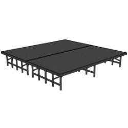 National Public Seating 8'x8' Portable Stage Kit NPS-SD8X8 96x96, 96 x 96, 8x8, 8 x 8, folding stage, carpet stage, hardboard stage, polydeck stage