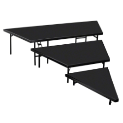 National Public Seating SPST363LP 3-Tier Seated Riser Stage Pie Section, Polydeck (36